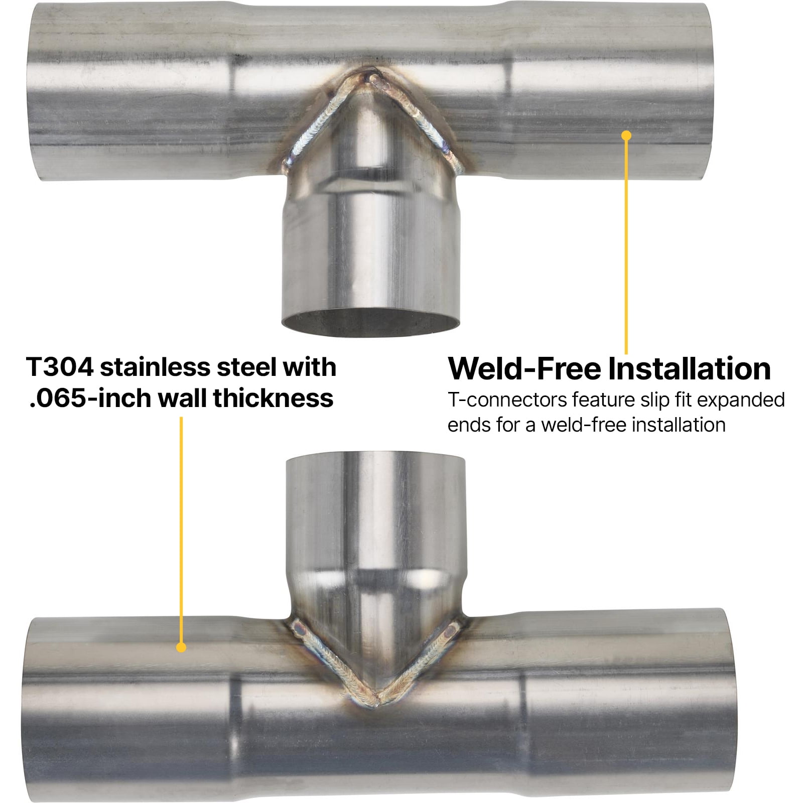 Universal Dual Exhaust Stainless H-Pipe Balance Tube Kit, 3"