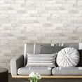 thumbnail image 3 of NuWallpaper Loft White Brick Raised Ink Vinyl Peel And Stick Wallpaper, 216-in by 20.5-in, 30.75 sq. ft., 3 of 4