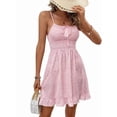 thumbnail image 3 of Women's Sleeveless Boho Spaghetti Strap Sundress High Waist Dress for Beach Vacation Pink XL, 3 of 10