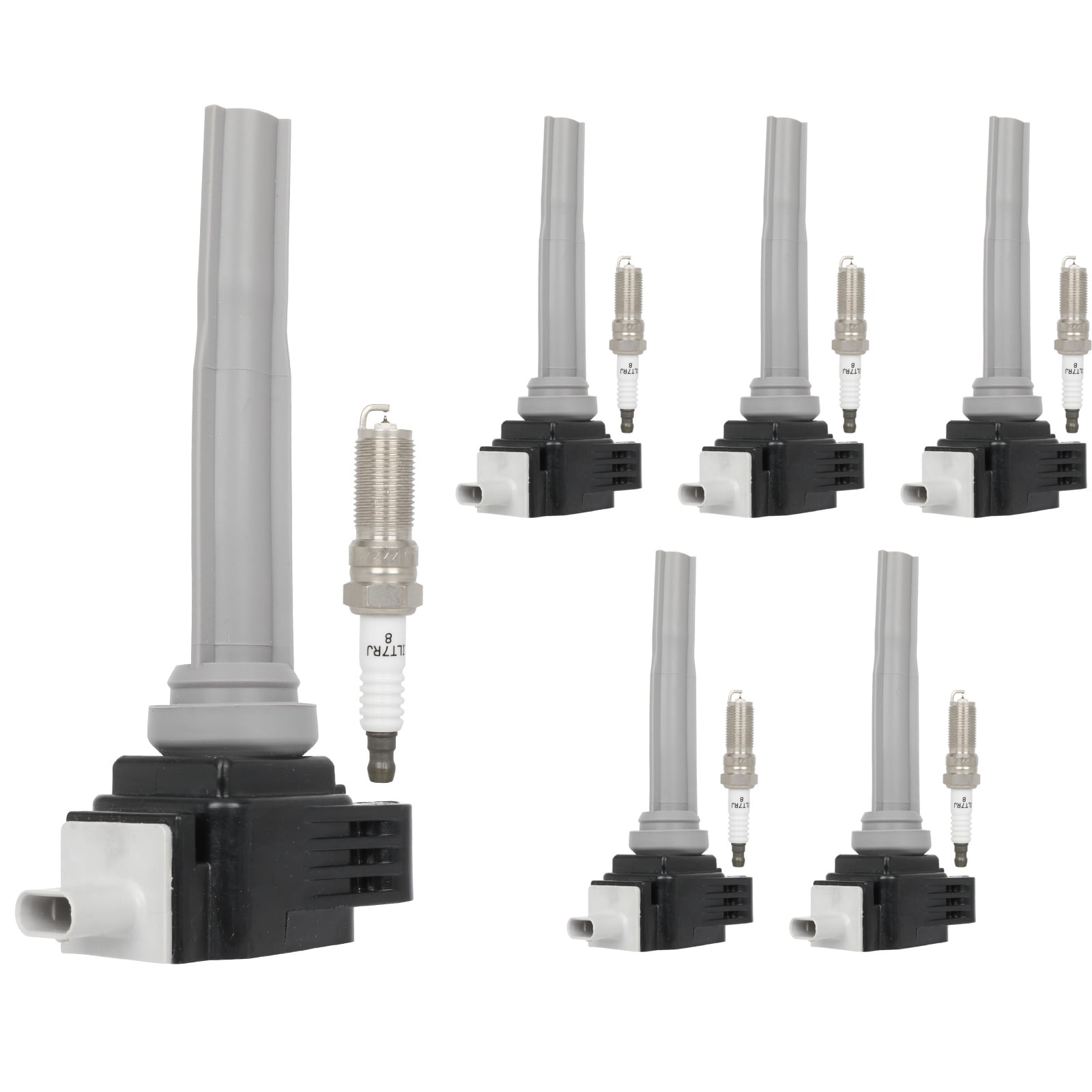 ECCPP Ignition Coil Coils&iridium Spark Plugs UF773 for Ford F-150 2015-2017, Fusion 2017-2019, Edge 2015-2018 & Lincoln MKZ 2017-2020, MKX 2016-2018, Continental 2017-2020 set of 6