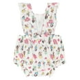 thumbnail image 2 of Disney Princess Snow White Belle Tiana Ariel Square Neck Sleeveless Ruffle Romper Newborn to Infant, 2 of 3