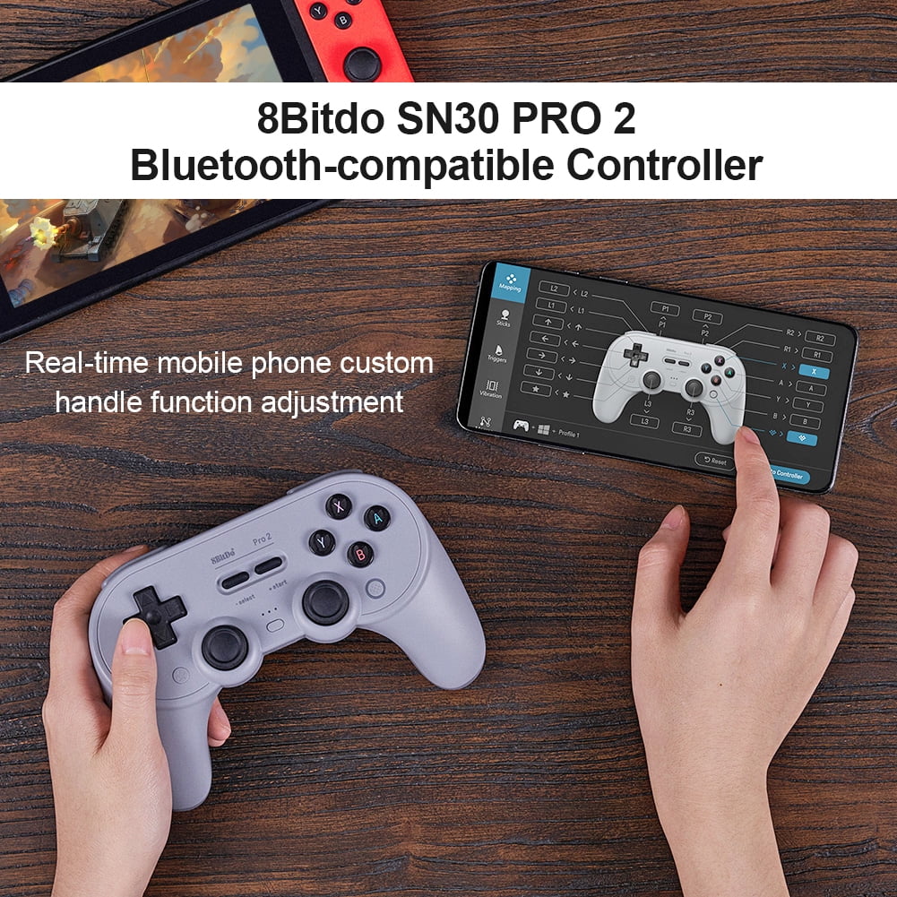 8bitdo Sn30 Pro 2 Wireless Bluetooth Game Joystick Burst Vibration Controller Walmart Com