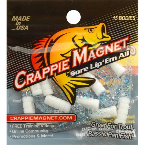 Crappie Lure, White, Blue, & Silver Flake, 15 Count Walmart