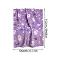 thumbnail image 2 of Floleo Halloween Ghost Throw Blanket, Cute Spooky Flannel Fleece Decor, Soft Purple Plaid Blanket for Couch Bed, Holiday Gift for Adults, 2 of 7