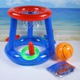 thumbnail image 2 of Juego de juegos de juguetes flotadores para piscina, aros de baloncesto flotantes 2 en 1 y juego de lanzamiento de anillos para piscina, divertidos juegos acuáticos de verano, juguetes para, 2 of 5