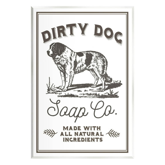 Stupell Industries Vintage Dog Soap Sign Graphic Art Unframed Art Print Wall Art, Design by Daphne Polselli
