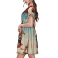 thumbnail image 2 of Easygdp Hot Air Balloon Guinea Pig para Vestido Transpirable de Mujer, Vestido Suelto de Manga Corta con Pliegues y Bolsillos para el Verano, 2 of 6