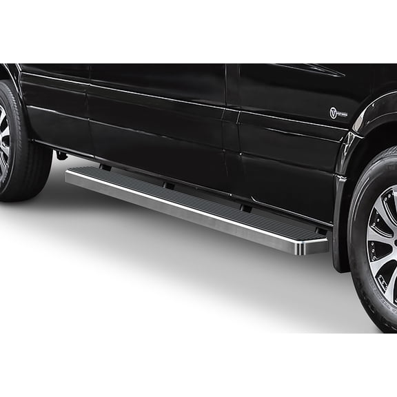 2007-2009 Dodge Sprinter 2007-2009 Freightliner Sprinter 2010-2019 Mercedes-Benz Sprinter (Excl. Passenger Van With Rear A/C) Hairline Finish 5 Inch Van Door to Door Side Bar Side Step Running Board