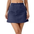 thumbnail image 2 of Cxenplz Women Mini Skirt Built in Shorts Underneath High Waisted A Line Skort Dressy Casual Work Skirts with Pockets, 2 of 6