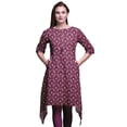 thumbnail image 1 of Bimba Kurti Asymétrique à Imprimé Rose Rose et Floral pour Femmes, Robe d'Été Indienne Tunique Petite, 1 of 6