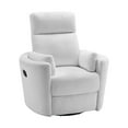 thumbnail image 3 of Soho Baby Nottingham Upholstered Glider Recliner Rocking Chair 360° Swivel for Nursery and Living Room – Plush White​, 3 of 11