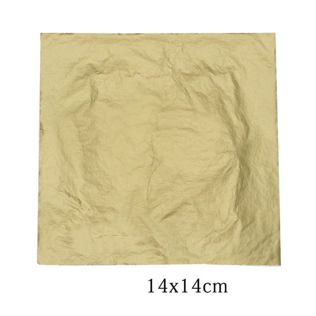 BUYISI 100Sheets Imitation Gold Silver Copper Leaf Foil Paper Gilding Craft Durable New Glass, Photo Frame Gold