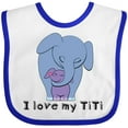 thumbnail image 3 of Inktastic I Love My TiTi Elephant Blue Purple Boys or Girls Baby Bib, 3 of 4