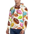 thumbnail image 3 of Bingfone Color Donut Men'S Drawstring Hoodie Long Sleeve Pocket Sweatshirts-3x-Large, 3 of 9