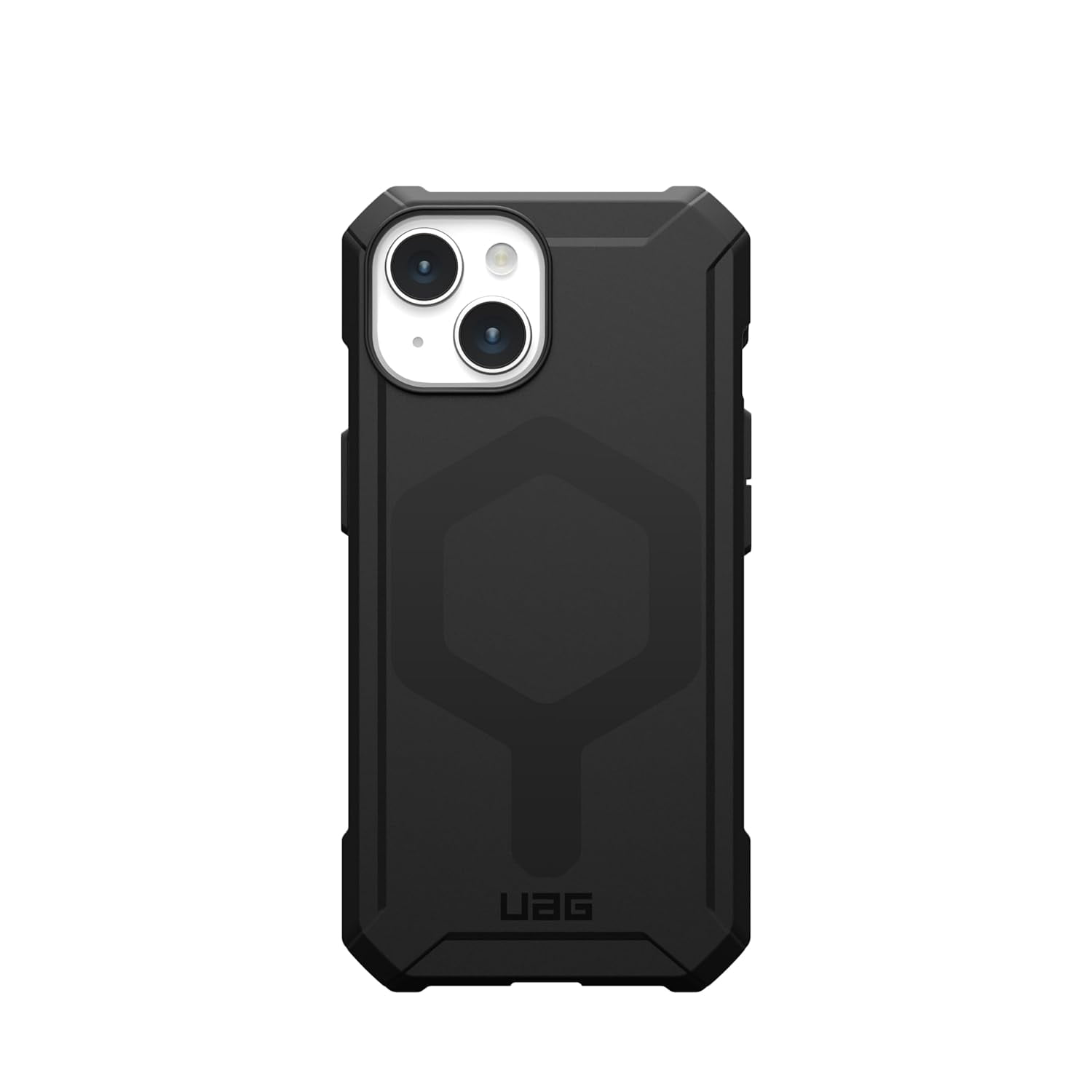 UAG iPhone 15 Case 6.1" Essential Armor Black Built-in Magnet Compatible with MagSafe Charging Rugged Military Grade Dropproof Protective Cover by URBAN ARMOR GEAR
