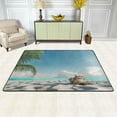 thumbnail image 2 of Dreamtimes Summer Seashell White Sand Area Rug, 36"x24" Beach Blue Sea Non-Slip Washable Indoor Door Mat, Absorbent Floor Mat for Bedroom Kitchen Entryway Bathroom, 2 of 7