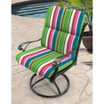 thumbnail image 3 of Jordan Manufacturing 45" x 22" Covert Island Multicolor Stripe Rectangular Outdoor Chair Cushion with Ties and Hanger Loop, 3 of 14