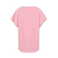 thumbnail image 2 of Ladies Tops And Blouses, Women Casual Cotton Linen Short Sleeved V Neck Solid T-Shirt Basic Top Gray Soft Long Sleeve Shirts For Blouses Tops Crop Tank Graphic Tees Tops (M, Light pink) ZMTing, 2 of 4