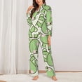 thumbnail image 2 of Haiem Cute Frog Pattern Women’s Long-sleeve Sleepwear,Sleepwear Set,2-piece Loungewear Set,Soft PJs Comfy Nightwear with Pockets-Medium, 2 of 7