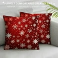 thumbnail image 3 of QZHH Baegutly Throw Square Pillowcase Merry Christmas New Year Winter Snowflakes Tree Red Pillow Cover Protector for Throw Cushion, 3 of 5
