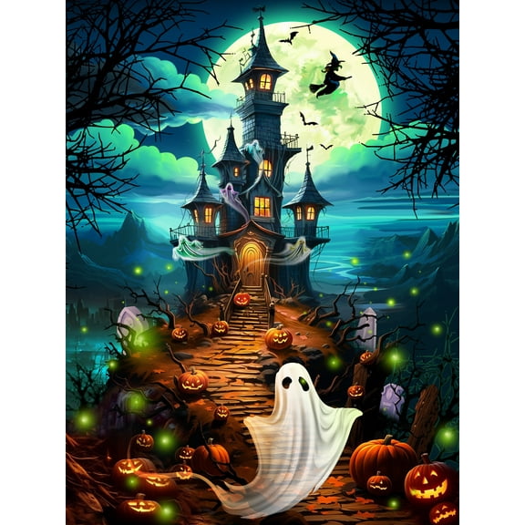 Haunted Hilltop Halloween Jigsaw Puzzle 550 Piece by Vermont Christmas Company - 24" x 18" - Large, Randomly Shaped Pieces