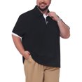 thumbnail image 4 of INSPIRE CHIC Men's Big & Tall Short Sleeve Office Soft Knitted Business Polo Shirt XL Black, 4 of 4