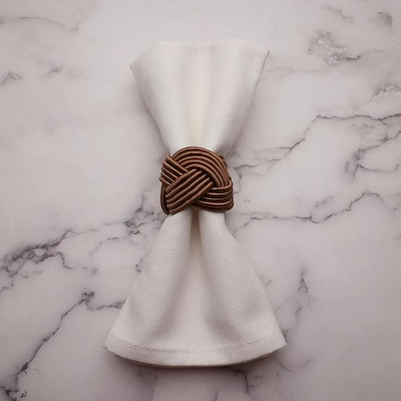 INOX ARTISANS Elegant Napkin Rings | Handmade, Durable, and Stylish Rings | Set of 4 Pc. |Brown