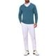 thumbnail image 2 of SUÉTER DE PULLOVER DE PUNTO DE COLOR SÓLIDO DE MANGA LARGA PARA HOMBRE V-CUELLO M AZUL, 2 of 5
