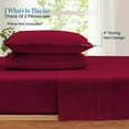 thumbnail image 2 of 800 Thread Count 100% Egyptian Cotton Pillowcase Set, Standard/Queen Size 20x30 Inch, Burgundy, 2-Pack, Envelope Closure, Soft, Cooling, Crisp & Breathable, 2 of 4