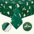 thumbnail image 6 of Christmas Table Cloth Rectangle 60x84 Inch, Waterproof Holiday Xmas Deer Tree Kitchen Farmhouse Christmas Table Decorations for Home Dining Party, Oblong Table Cloth for Indoor Outdoor, Green, 6 of 6