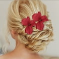 thumbnail image 2 of Unique Bargains 2 Pcs Hair Clip Elegant Flower Hair Clips for Women Red, 2 of 5