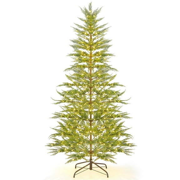 4 Foot Pre-Lit Artificial Cypress Christmas Tree Green Spruce Xmas Tree with 100 LED Lights, Christmas Decor for Home & Office Holiday M