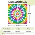 thumbnail image 2 of Rainbow Tie Dye Mandala Pattern Square Fitted Tablecloth with Elastic Edge,Square Table Cover,Washable Elastic Table Cover for Home Kitchen Party Decor 34"x34", 2 of 6