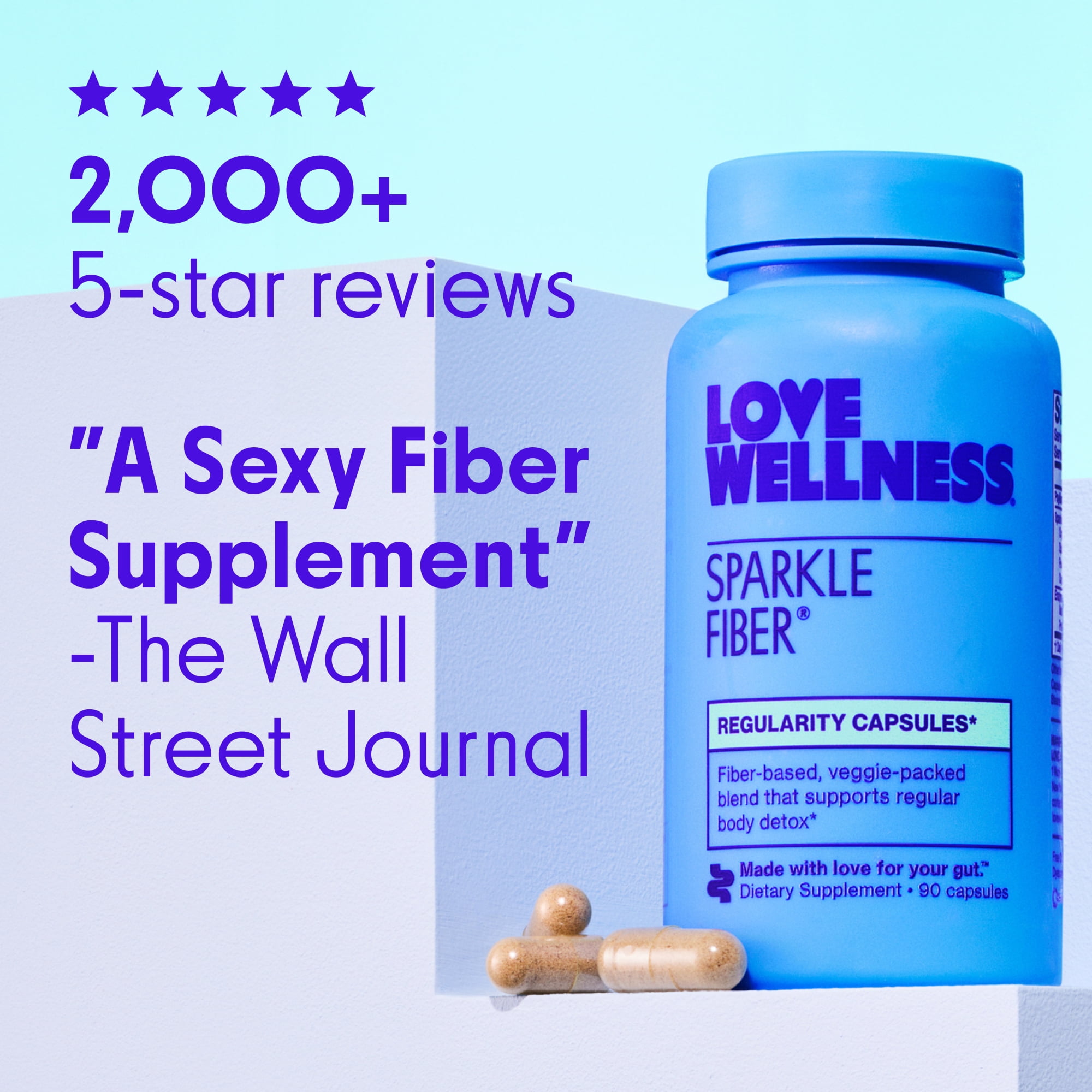 Love Wellness Sparkle Fiber, Regularity Capsules*, 90ct