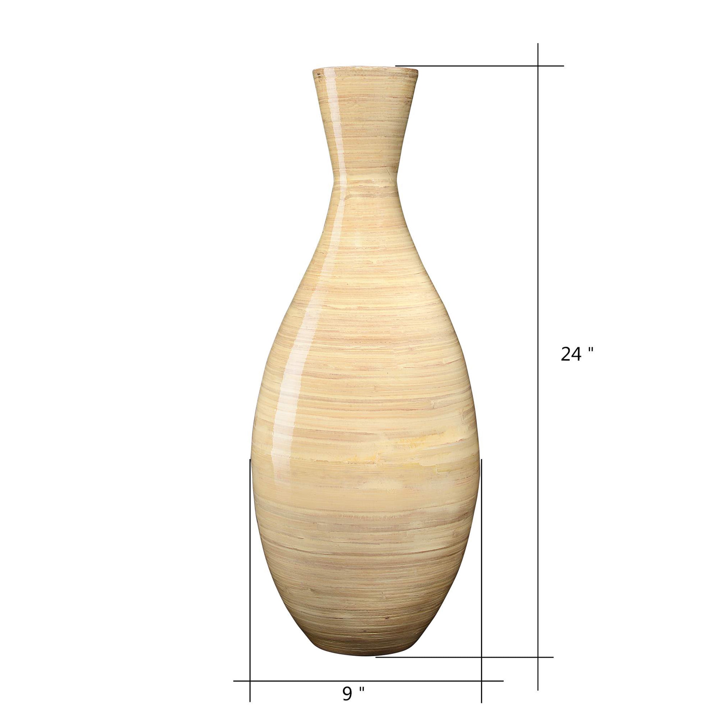 Villacera Handcrafted 24 Tall Natural Bamboo Vase Decorative