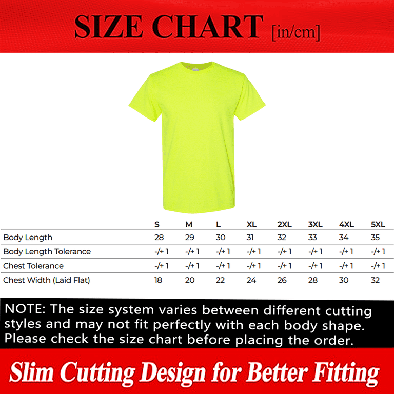 Gildan Men's Safety T-Shirt, High Visibility Construction Safety T