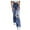 Dark Blue, variant on Women's High Waisted Wide Leg Jeans Straight Leg Denim Pants Jeans Stretchy High Rise Tummy Control Trendy Jeggings Denim Pants Gray S