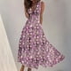 thumbnail image 3 of Vestido Corto de Verano de Moda sin Mangas con Cuello en V Impreso Vestido Casual Grande Del Doblado para Diario, 3 of 5