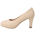 thumbnail image 3 of kkdom Women High Heels Pumps Round Toe Classic Platform Pump Beige Size 5.5, 3 of 7