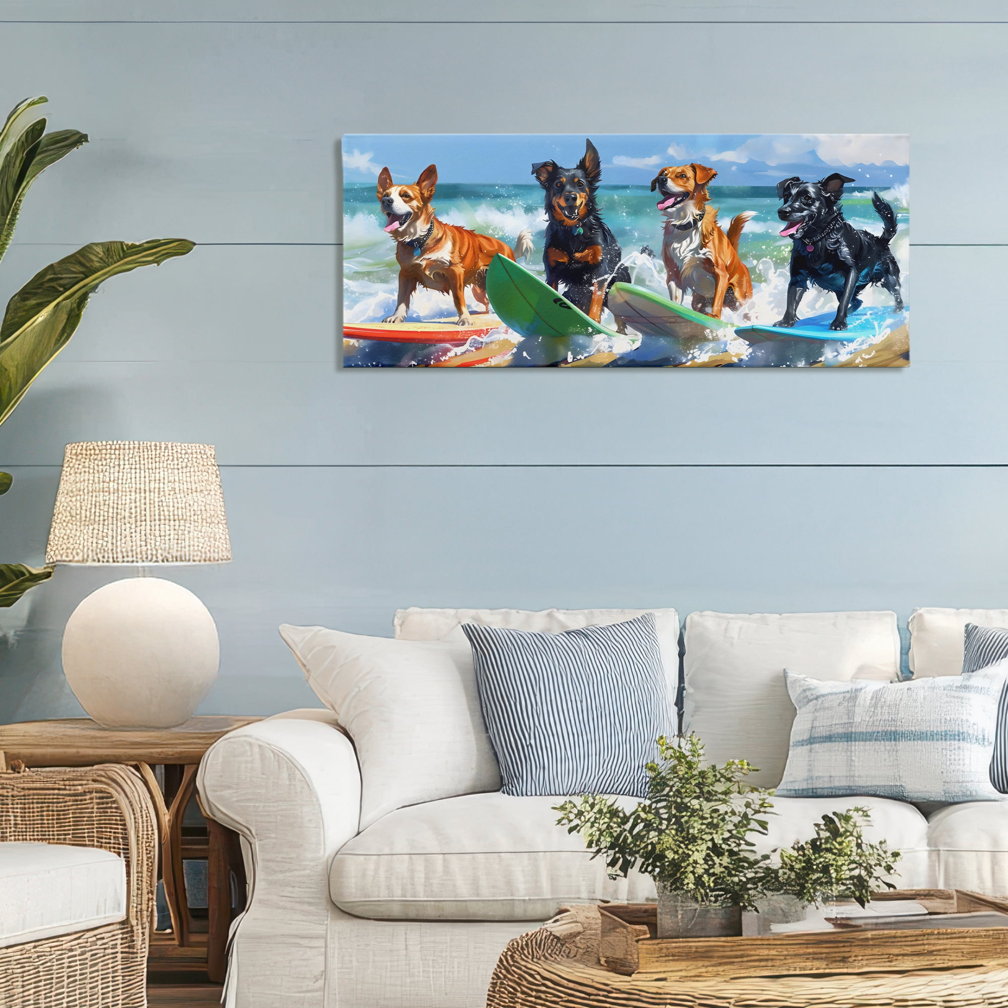 Stupell Industries Dogs on Surfboards Summer Fun Canvas Wall Art, design by Creative Studio