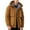 Coffee, variant on YueHuiYing Men's Solid Color Coat Hooded Jacket Zipper Long Sleeve Pockets Thickened Warm Outerwear