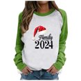 thumbnail image 2 of WXLWZYWL Ugly Christmas Sweatshirts for Women Long Sleeve Fitted Tops Raglan Shoulder Round Neck Blouses Patchwork Pullover, 2 of 4