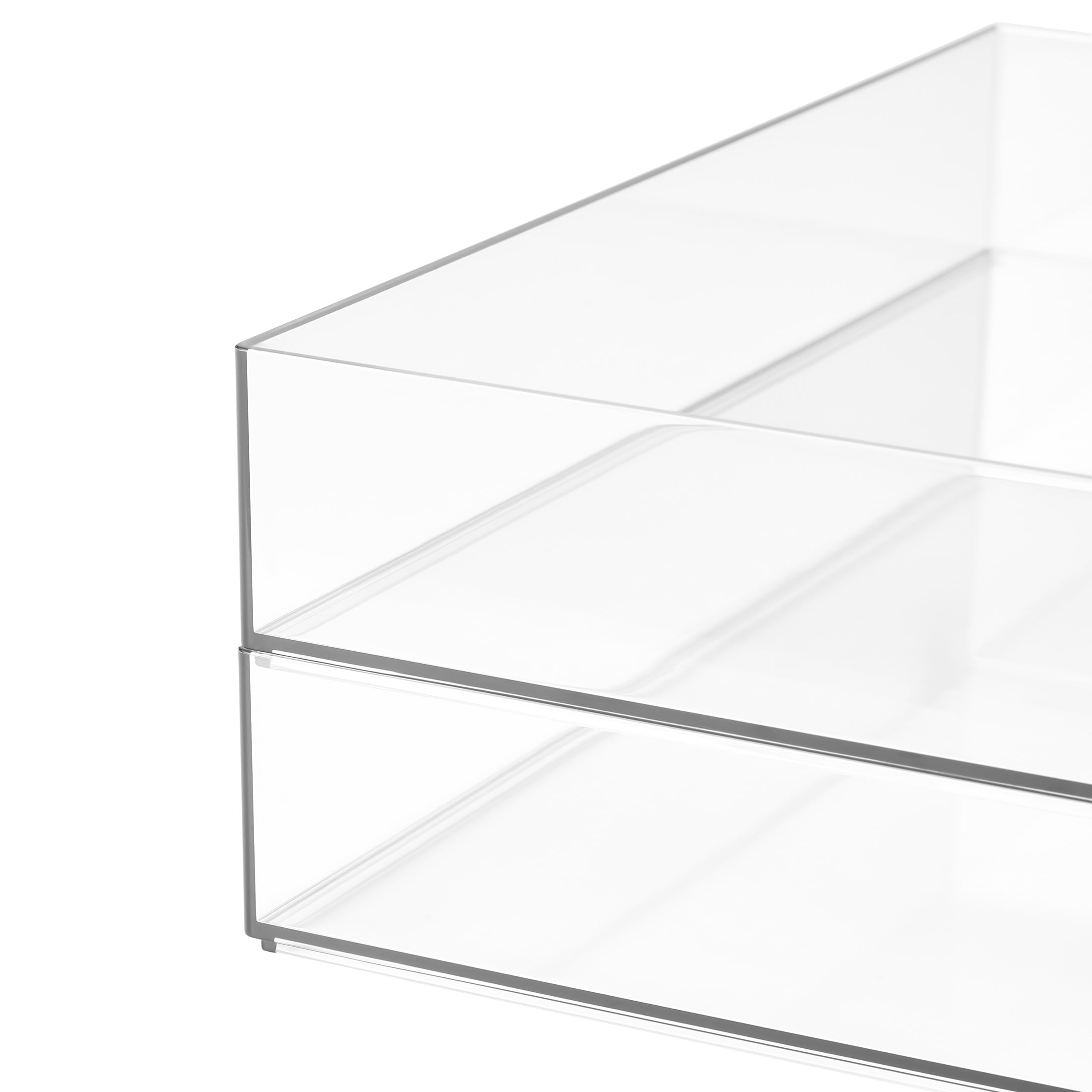 12" x 12" Clear Stackable Storage Tray by Simply Tidy - Slim Plastic Organizer for Scrapbook Paper - Craft Supplies & Office Essentials - 1 Pack