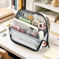 thumbnail image 6 of Standing Pencil Case with Base Large Capacity Stationery Pouch Pen Bag with Zipper for Women Men Peach Fruit Pattern, 6 of 7