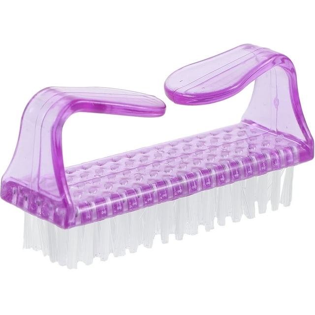 Miangastore Durable Plastic Nail Brush for Home Use Purple Small Size Lightweight Practical Cleaning Tool