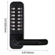 KFFKFF Mechanical Keyless Entry Door Lock with Handle, Water-proof Zinc Alloy, Double-sided Embedded Outdoor Gate Door Locks Set, Code Door Locks with 14 Digit Keypad, Waterproof Digital