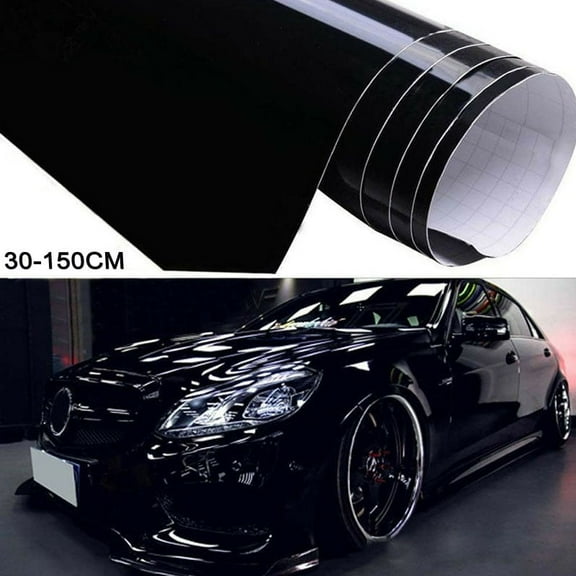 GLFSIL Auto Glossy Gloss Black Vinyl Wrap Film Car Sticker Decal With Air Bubble Free