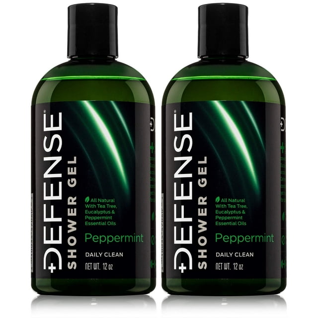 Jabón de defensa gel de baño orgánico de menta | Gel de ducha natural de menta con aceite de árbol de té y aceite de eucalipto. Lucha libre inspirada para todos los tipos de piel de hombres y mujere