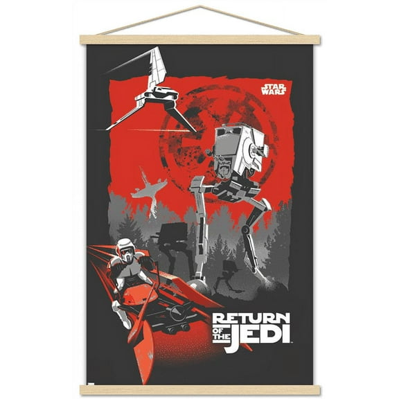 Star Wars: Return of the Jedi - Scout Trooper Wall Poster with Wooden Magnetic Frame, 22.375" x 34"