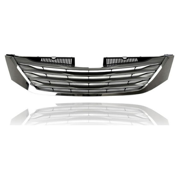 Grille - Compatible/Replacement for '11-14 Toyota Sienna XLE - Main Upper Chrome Frame, Silver Insert Without Cruise Sensor Hole - 5310108090 CAPA